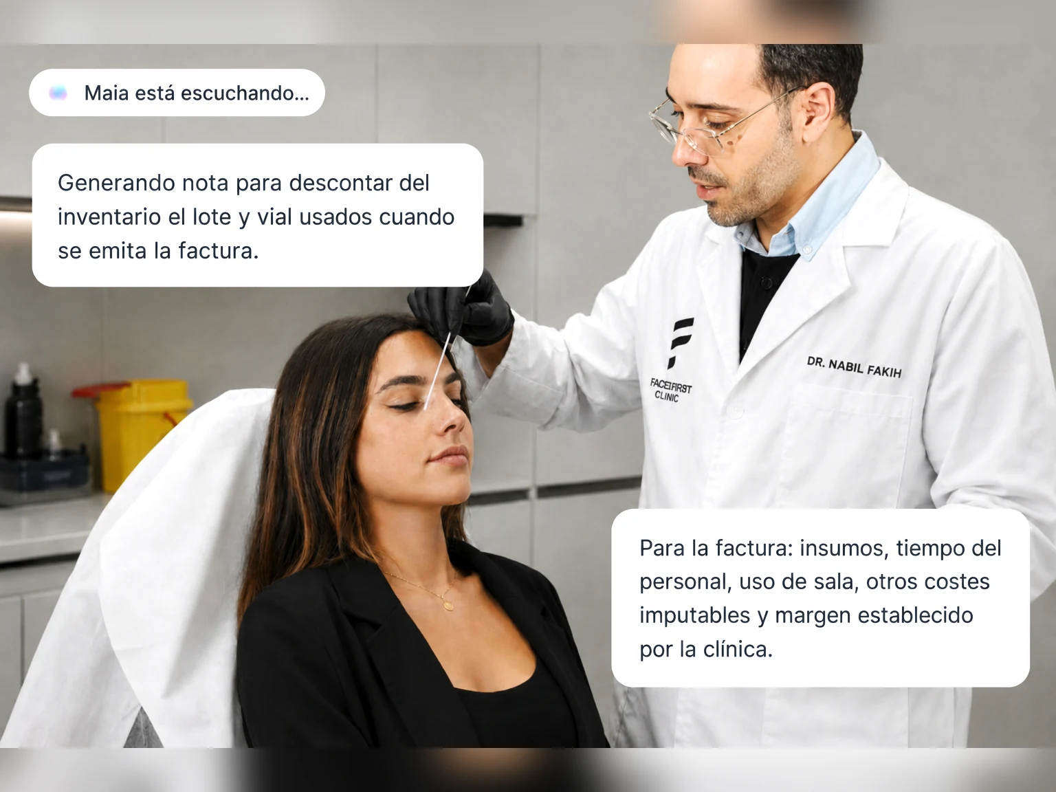 Maia genera la nota para descontar del inventario y preparar la factura
